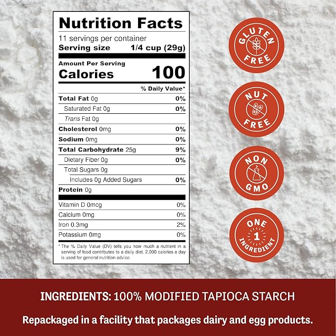Judee's Gluten Free Expandex Modified Tapioca Starch Powder - Versatile Baking Thickener & Modified Starch for Baking - Gluten-Free Texture & Flavor Boost - 11.25 Oz
