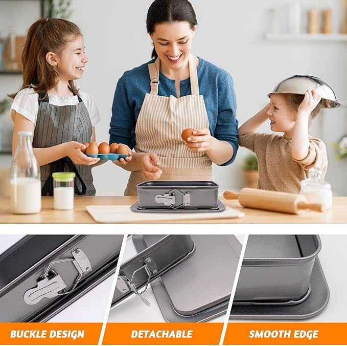 Rectangular Springform Pan, Rectangle Cake Pan with Removable Bottom, 11 * 7in Rectangular Cake Baking Trays Cheesecake Tin for Tortes Cheesecake Mousse