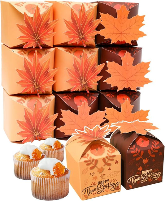 qiqee Thanksgiving Cross Gift Boxes 28pcs 3.3x3.3x3.3 Inches Cookie Boxes for Festival Party,3D Square Gift Box for Gifts,Small Cardboard Box for cookie,chocolate,pudding, Widely Used in Various