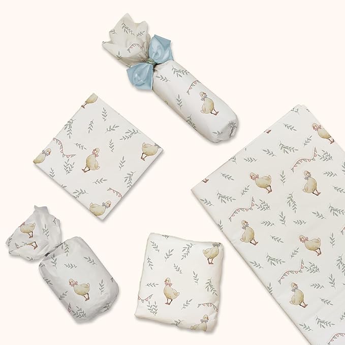 Pro Supply Global Geese Printed Tissue Paper for Gift Bags or Boxes and Wrapping - Baby Shower Bulk Decorative Art Tissue Paper for Packaging and Gifting | 24 Sheets 20" x 30"