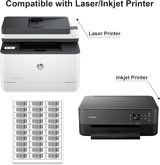 500 Sheets 15000 Shipping Address Labels, 30 UP Address Mailing Labels for Laser & Inkjet Printer, 1" x 2-5/8" White Blank Printable Shipping Label, Strong Adhesive for FBA Label, Easy to Peel