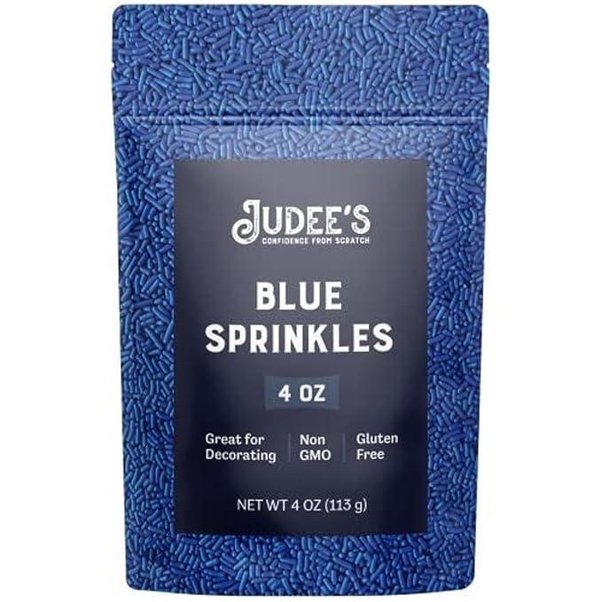 Judee's Gluten Free Blue Cake Sprinkles - Gluten & Nut Free Sprinkles - Cupcake & Cookie Decoration - Ice Cream Toppings - 4 Oz