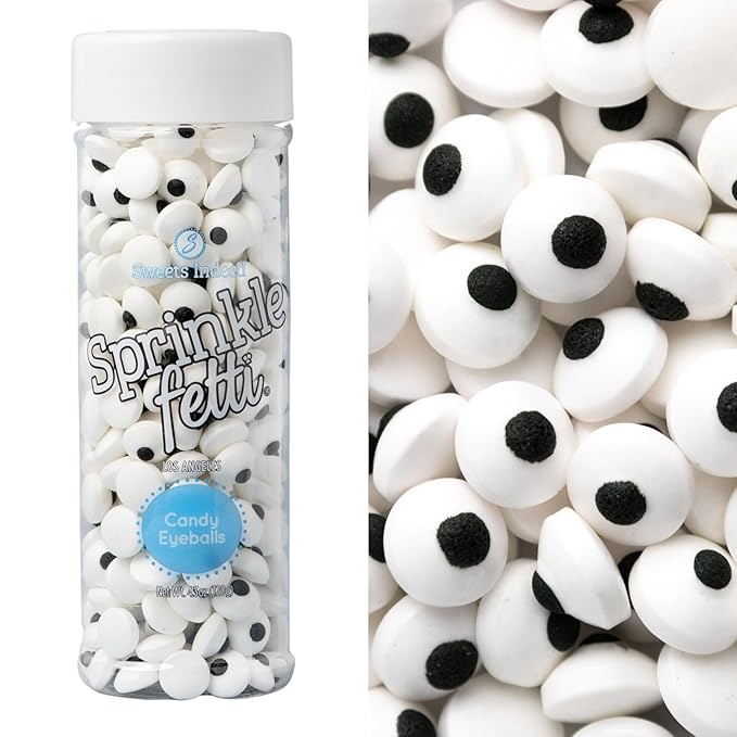 Sweets Indeed Bulk Candy Eyeballs, 300 Edible Eyes, Christmas Sprinkles, Perfect for Cake Decorations, Baking, Ice Cream, Cookies, Cupcake Topper 4.3 ounces