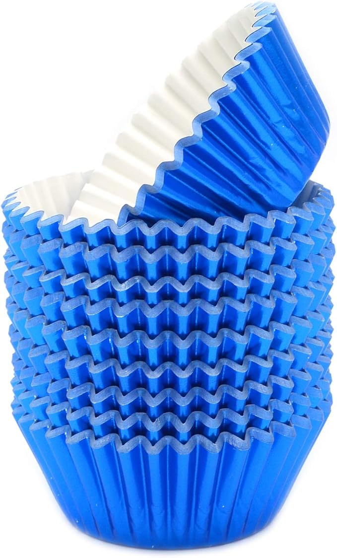Standard Blue Foil Cupcake Liners Muffin Baking Cups for Party and More, 200-Count