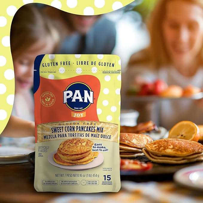 P.A.N Sweet Corn Pancakes Mix – Gluten Free Easy to Prepare 1 lb (Pack of 1)