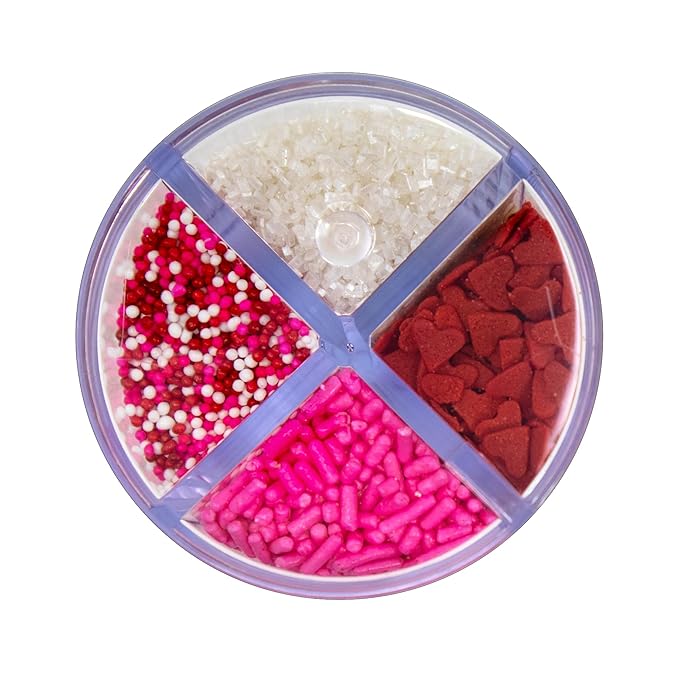 Mystic Sprinkles 4 Cell Sprinkle Assortments (Lot's of Hearts, Petite)