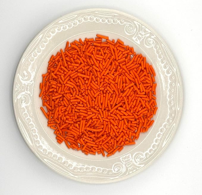 Orange Sprinkles for Baking Cakes, Cupcakes, Cookie Decorations, Ice Cream and Donut Toppings Edible Decorating Baking Supplies - 4 oz package (Orange)