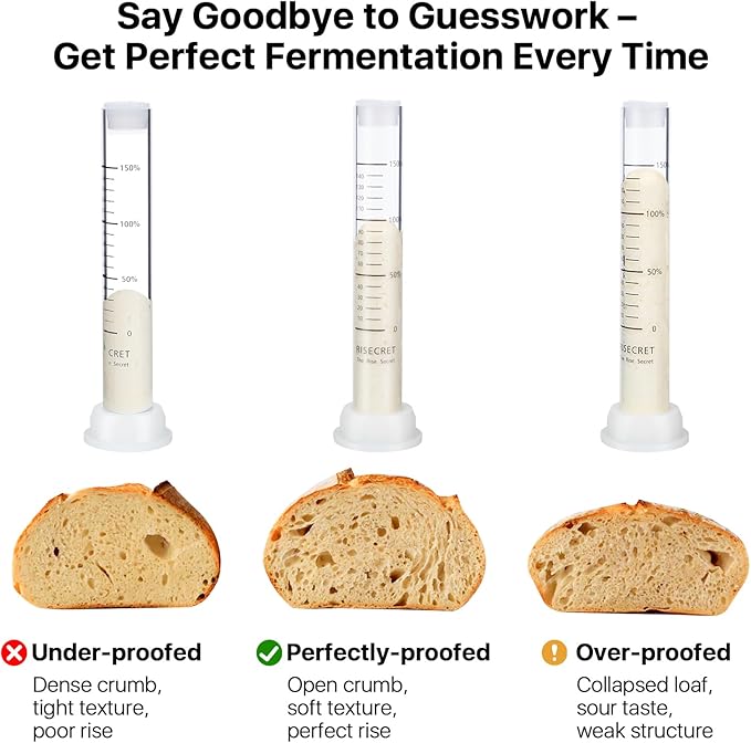 Sourdough Starter Kit with Aliquot Jar, Wood Pulp Round & Oval Bannetons & 34 oz Sourdough Starter Jar & Bread Sling Scrapers & Bag Complete Sourdough Baking Supplies