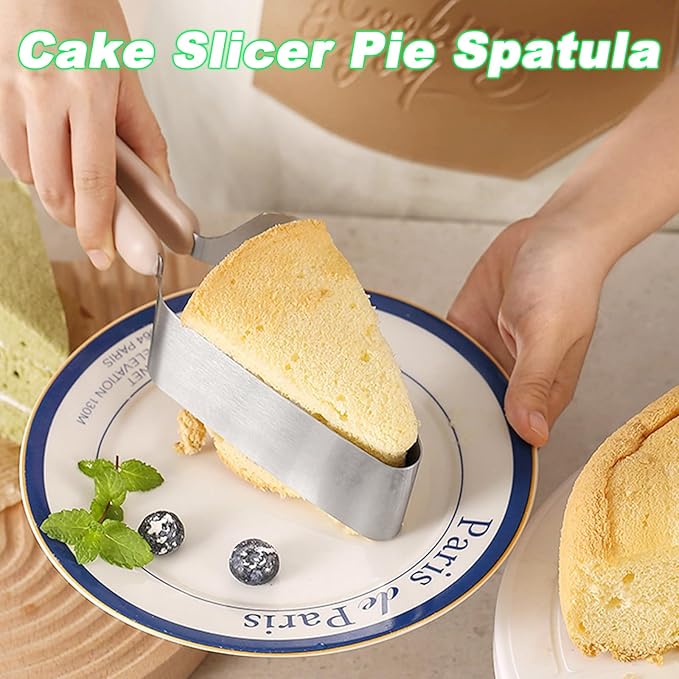 Suuker Cake Cutter, Stainless Steel Cake Knife and Server with Double Handle, Adjustable Cake Slicer for Cake Server, Pie Server, Cake Cutting Set for Wedding