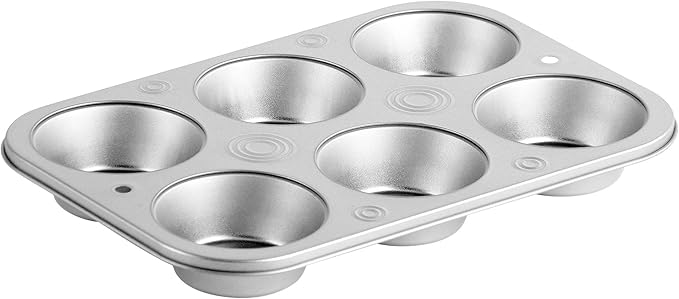 DecorRack Non-Stick Muffin Pan, 6-Cup, Bakeware for Baking Cupcakes (Pack of 1)