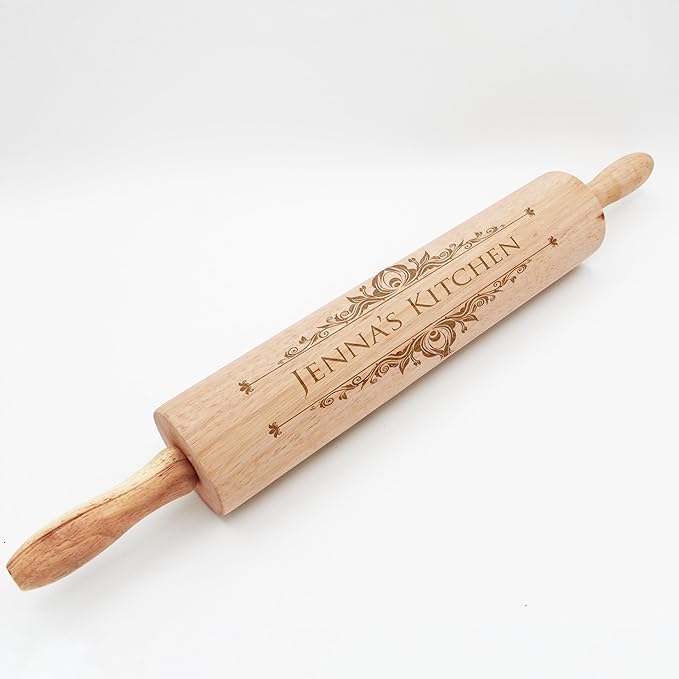 Personalized Wood Rolling Pin, Baking Award Gift, Gifts for Grandma, Chefs and Bakers (Jenna's Kitchen)