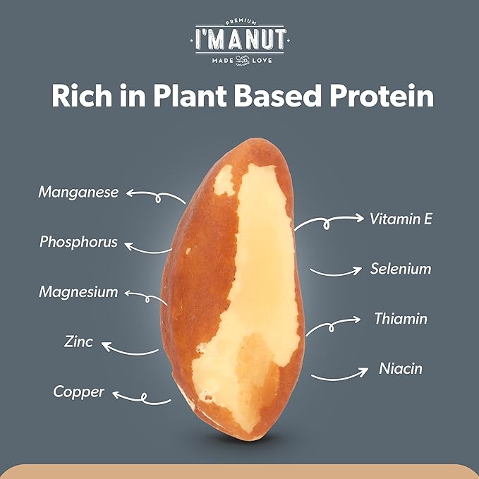I’m A Nut Brazil Nuts, Broken, 48oz (3 lb) Distinct| Non GMO Batch Tested Gluten & Peanut Free Vegan Keto Friendly Large, Fresh Resealable bag