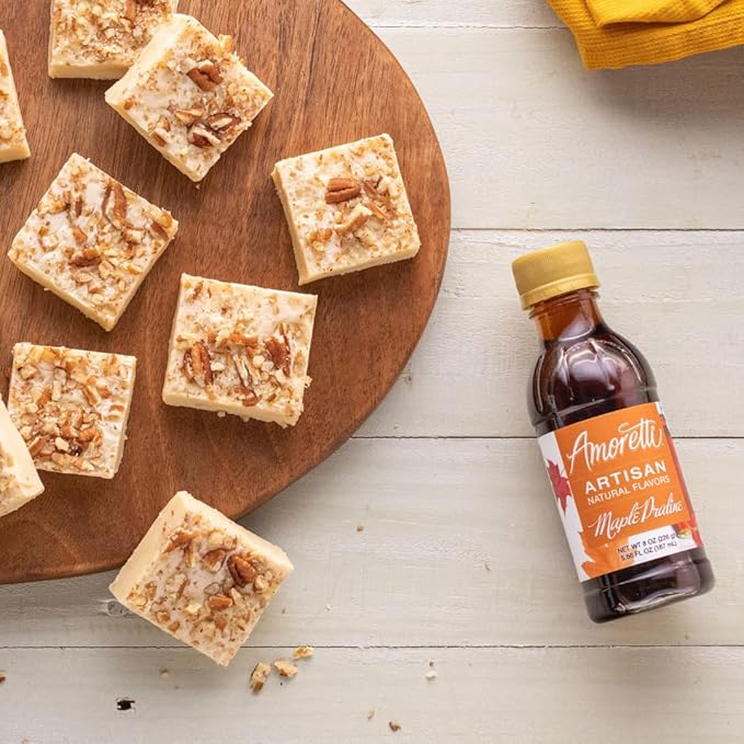 Amoretti - Natural Maple Praline Artisan Flavor Paste, 8 oz, Perfect For Ice Cream, Beverages, Cakes, and more, Preservative Free, Vegan, Gluten Free, No Artificial Sweeteners, Highly Concentrated