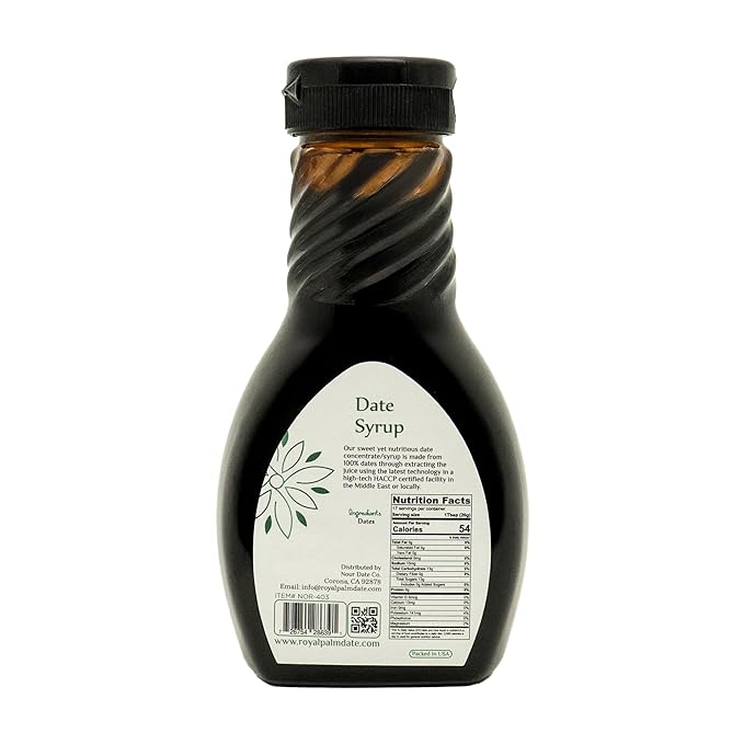 Date Syrup | Royal Palm | 12oz | 100% Natural | NO Added Sugar | Non GMO | Kosher