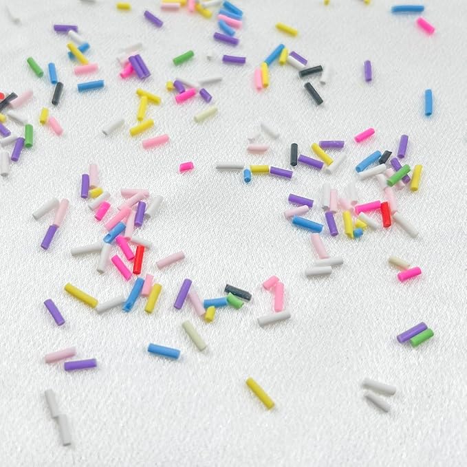 150g Fake Sprinkles Resin Sprinkles Clay Sprinkles Fake Candy Sprinkles Polymer Sprinkles Polymer Clay Slices for Resin Nail Slime Scrapbook DIY Art Crafts Making(246-white)