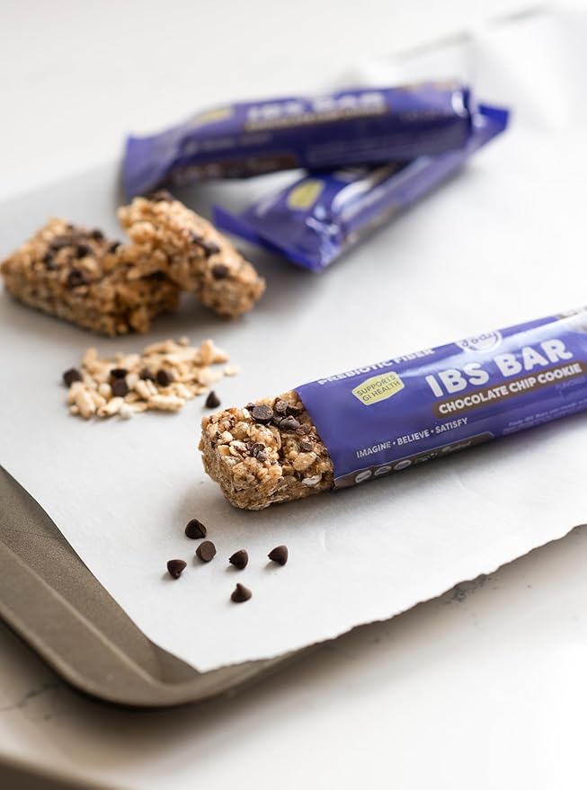 Fody Foods IBS Snack Bars, Chocolate Chip Cookie, 1.41 Oz (Pack of 12), 6g Prebiotic Fiber, Low FODMAP, Gut & IBS Friendly, Lactose Free, Non-GMO, Gluten Free