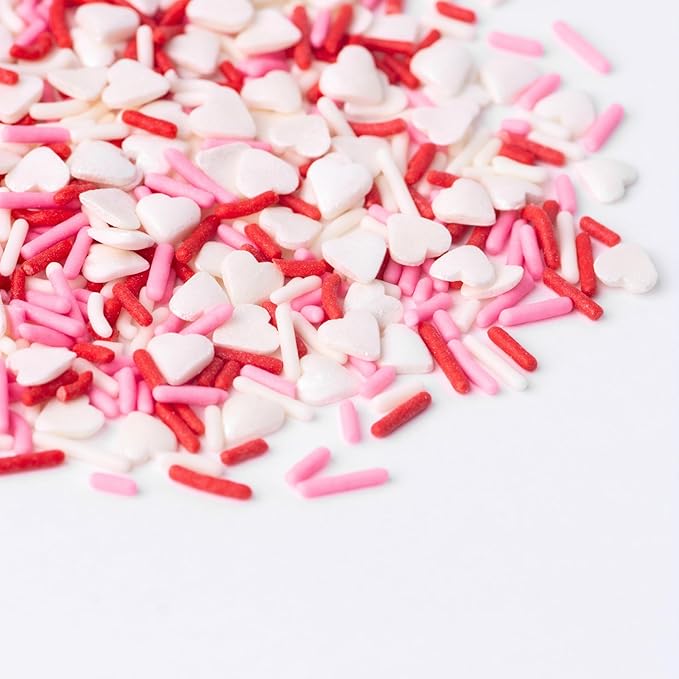 Sweets Indeed Sprinkles Bulk 10 ounce Edible Sprinkle Mix Perfect for Cake Decorations Baking Ice Cream Cookies Cupcake Topper (Sweatheart Jimmies)