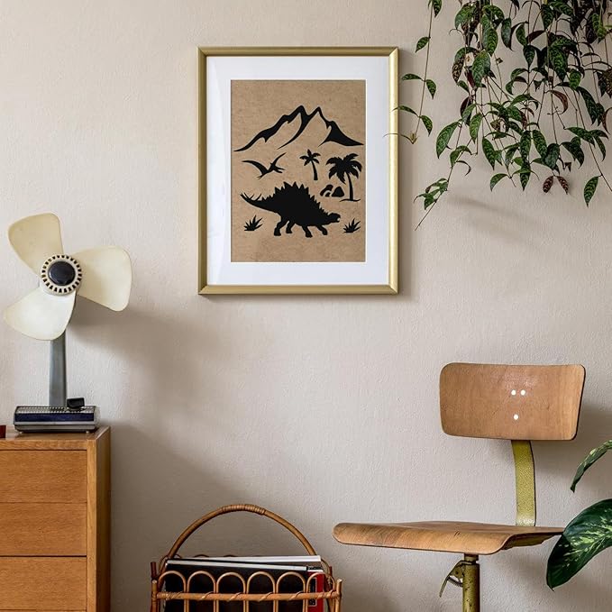 80 Pcs 6 x 6 Inch Stencils for Painting on Wood, Reusable Dinosaur Animal Mountain Plastic Stencils DIY Craft Paint Template Set for Wall Card Rock Home Decor