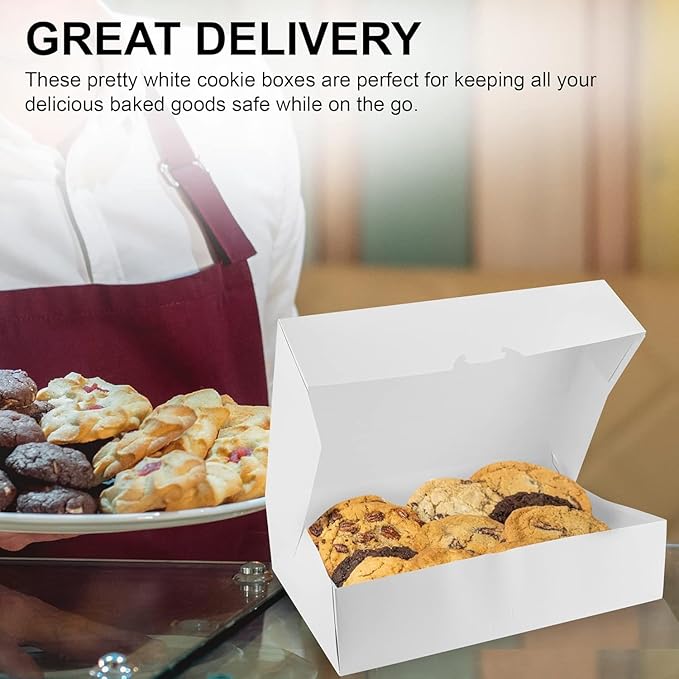 MT Products White Donut Boxes 14" x 10" x 3.5" - Auto Pop-Up Bakery Boxes No-Window (Pack of 125) - Made in the USA