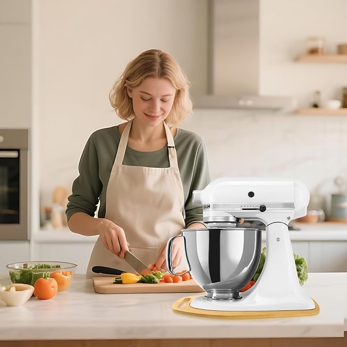Mixer Slider Compatible with 4.5-5 QT Kitchen Aid Stand Mixers, Kitchen Countertop Storage Mover Sliding Caddy Mixer Slider Mat for Kitchen Aid Stand Mixer Accessories Attachment with Handle