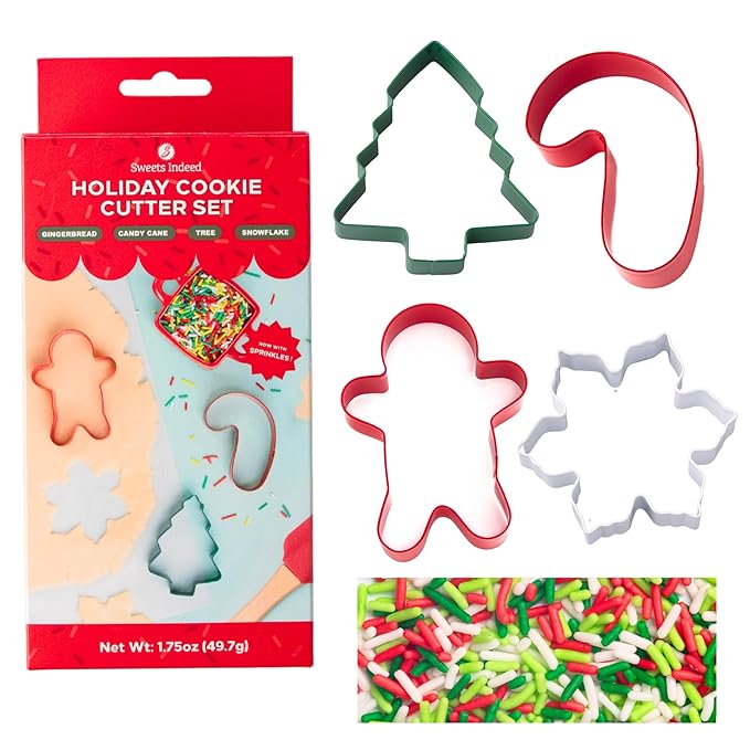 Sweets Indeed Frosting Kit plus Sprinkles Frosting Tubes nozzles 11.71 ounces Perfect for baking and cookie decoarting (Holiday Cookie Cutter Set)