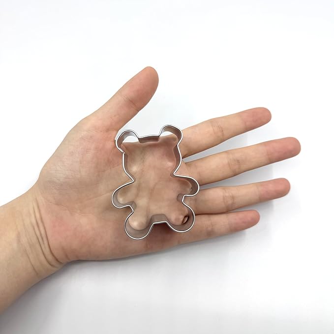 LILIAO Teddy Bear Cookie Cutter for Baby Shower - 1.65 x 2.36 inches - Stainless Steel