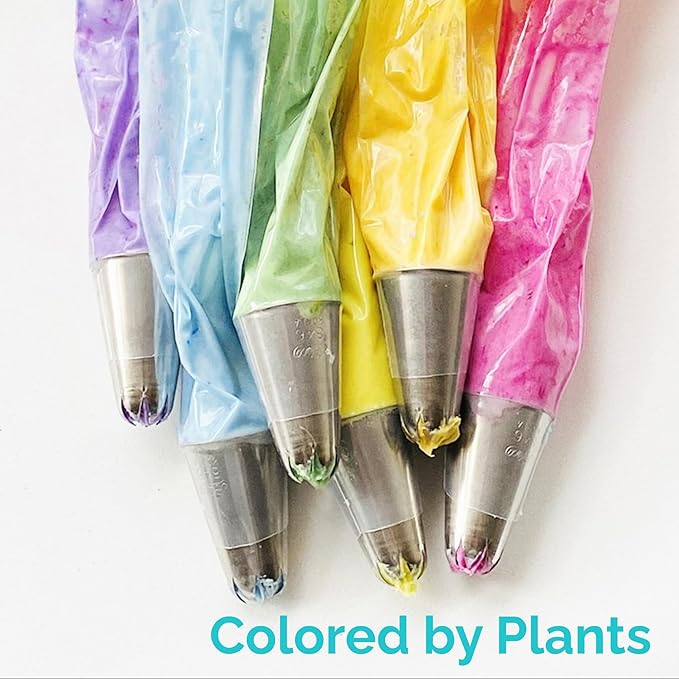 ColorKitchen Food Coloring 10-Pack – Plant-based Colors, Artificial Dye-free, Gluten-free, Kosher, Non-GMO, Vegan, Colors for Frosting and Natural Healthy Baking, Soy free (10 Packets-5 Colors)