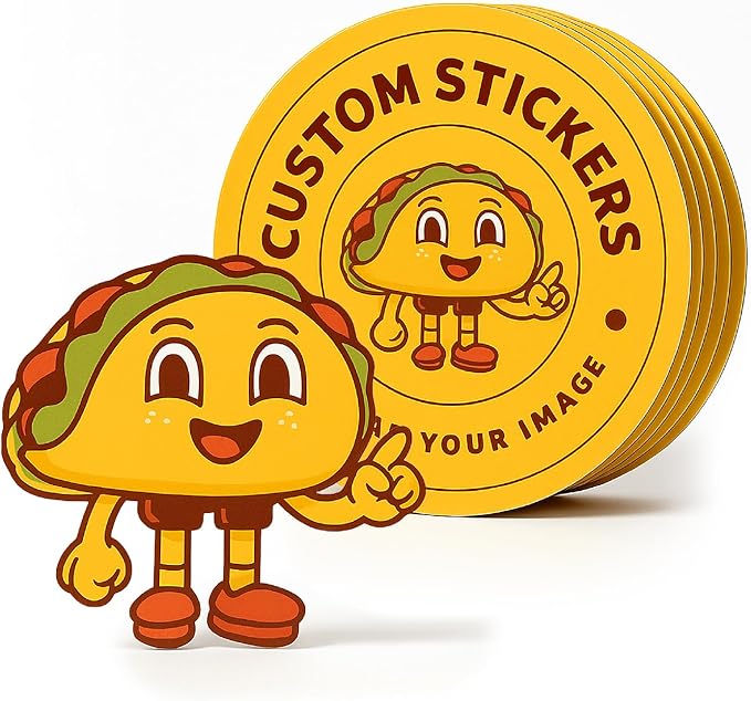 Custom Stickers | Custom Shape Die Cut Waterproof Vinyl Stickers with Your Image Photo Text or Logo | Personalized Dishwasher Safe Label for Business Logo