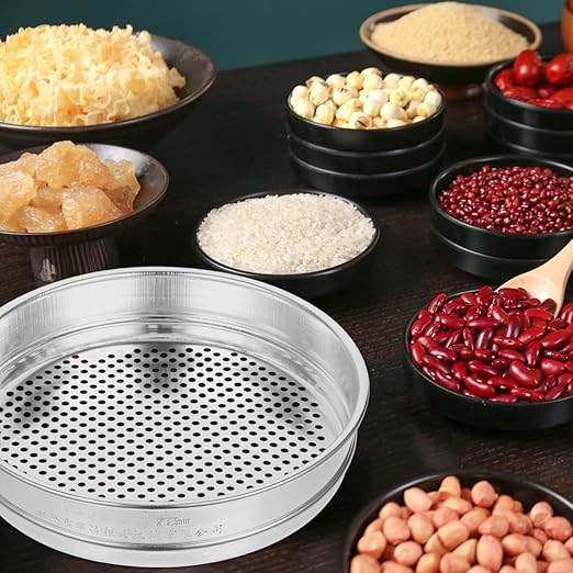 LIFKOME Stainless Steel Flour Sifter - Fine Mesh Round Flour Strainer Screen for Baking Cake Bread Food Prep