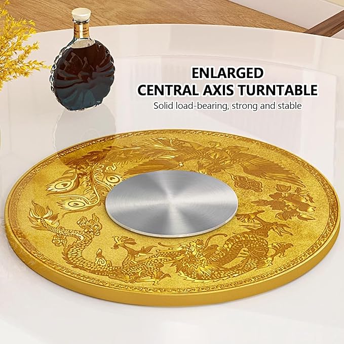 Commercial Glass Rotating Serving Tray for Dining Table, Lazy Susan for Cake Table top, Restaurant Serving Lazy Susan Turntable, Rotating Centerpiece Tray, for Home, Party, Hotel