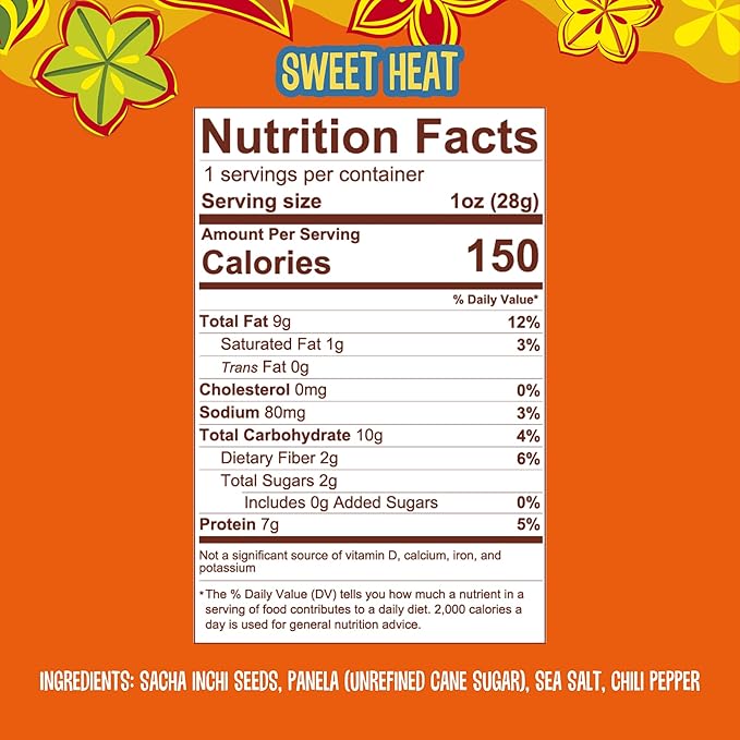 Brass Roots Organic Incan Protein Seeds - High Protein, School Safe, Nut Free, High Omega 3, Supports Gut Health, Good Source of Fiber, Shark Tank (10 oz (Pack of 1), Sweet Heat)