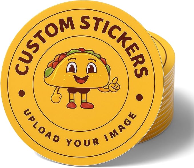 Custom Stickers | Upload Your Logo | Waterproof Labels | 2 to 12 inch | Sets of 5-1000 | Product Labels Decals | Business Stickers for Laptop, Water Bottle, Windows, Signs, Gifts