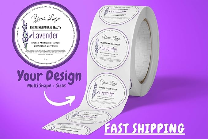 50+ Custom Circle Sticker Labels, Gloss/Matte Custom Sticker, Any Text + Image, Your Logo Design is Printed on Premium Paper (4 inch Circle)