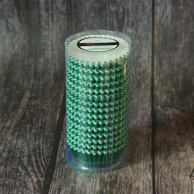Mini Green Foil Cupcake Liners Muffin Baking Cups for Party and More, 300-Count