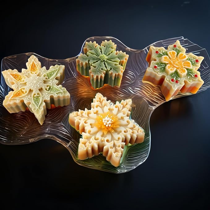 Snowflake Silicone Molds Christmas Snowflake Soap Molds Snowflakes Candle Mold 3D Christmas Silicone Chocolate Mold for Making Soaps Candles Bath Bomb Cookie Cake Candy Chocolate Muffins Ice(4 Pink)
