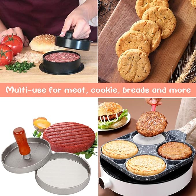 Hamburger Patty Paper Round 4.5 Inch, Set of 200, Non Stick Patty Paper Sheets for Burger Press, Patty Serperate and Cake Baking(5.5/6/7/8/9/10/12inch Available)