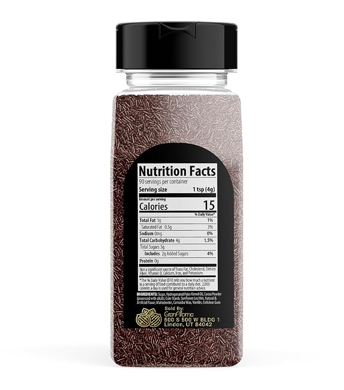 GranAroma Chocolate Sprinkles, Decorative, Cakes & Cupcakes (12.8 Ounce)