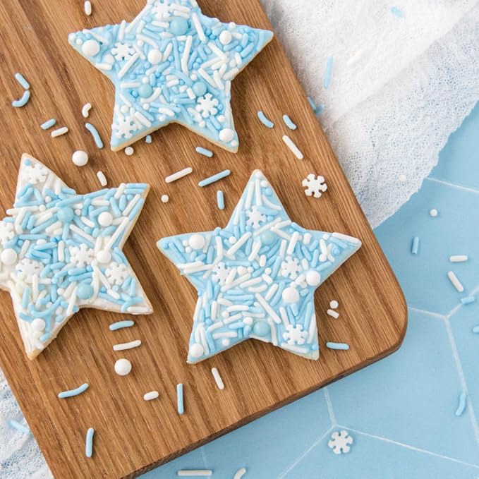 Sweets Indeed Dye-Free Snowflake Sprinkles – 2.4 oz Jar | Natural White Christmas Sprinkles for Cookies, Cupcakes, Cakes & Holiday Baking | Clean Label Winter Sprinkle Mix with No Artificial Dyes