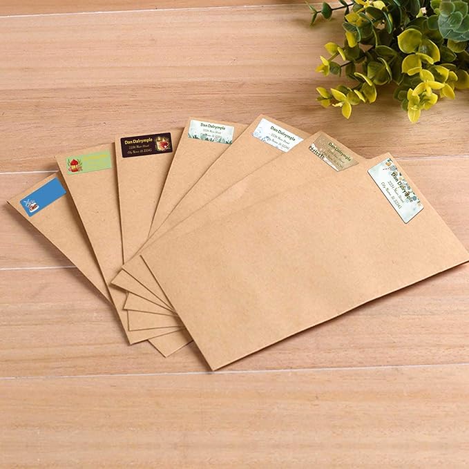 Personalized Address Labels mailing Labels Stickers Personalized Christmas Stickers 150pcs in Paper, Vinyl, Kraft Paper, Clear Material 0.75inchx2.5inch (Green Leaf)