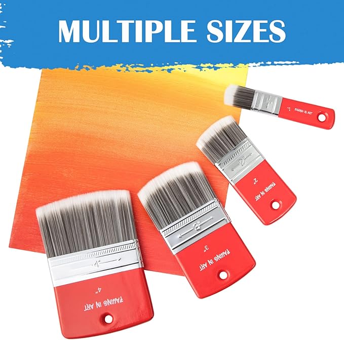 Falling in Art 3PCS Filbert Paddle Paint Brush Set, Scale Brush for Oil and Acrylic Paints(1 Inch,2 Inch,3Inch)