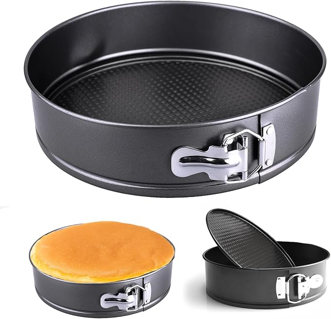 9 Inch Premium Non-stick Springform Pan, Leakproof Round Cheesecake Pan with Removable Bottom, Spring Form for Baking (Black)