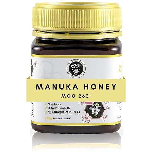 Honey Australia Manuka Honey MGO 263+ | 8.8 oz | Raw, Organic, Pure Honey for Daily Wellness & Energy | Natural Sweetener & Health Boost | Rich in Nutrients, Delicious, Creamy Flavor