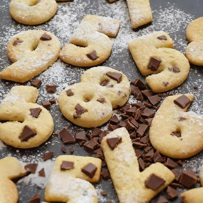 Small Number Cookie Cutters (1.8 Inch), Birthday Numbers 0-9 (6 Reverses to 9), Stainless Steel Cookie Cutters for Baking, Number Shaped Baking Tool for Homemaking Biscuits, Cookies and Dough,9 Pieces