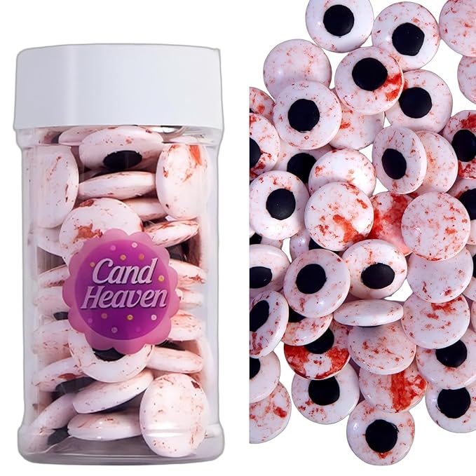 Halloween Candy Eyeballs, 85g (3oz), Edible Eyes for Decorating, Creepy Scary Eyeball Candy Sprinkles for Cupcakes, Cookies, Cakes
