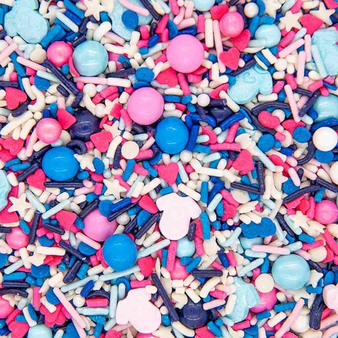 Sprinkles for Cake Decorating Edible Cake Decorations Fancy Pink and Blue Sprinkles for Cupcake Decorations Ice Cream Toppings, Gender Reveal for Cupcake Decorating Baking Cupcakes, Cookies