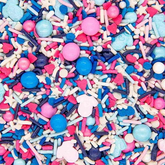 Sprinkles for Cake Decorating Edible Cake Decorations Fancy Pink and Blue Sprinkles for Cupcake Decorations Ice Cream Toppings, Gender Reveal for Cupcake Decorating Baking Cupcakes, Cookies