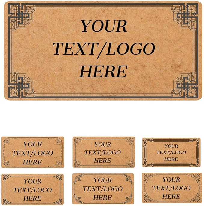 70-1000 Custom Stickers - Personalized Kraft Paper Labels, Adhesive Labels for Canning Bottles, Baking Gift Tags, Homemade Products(Rectangle)