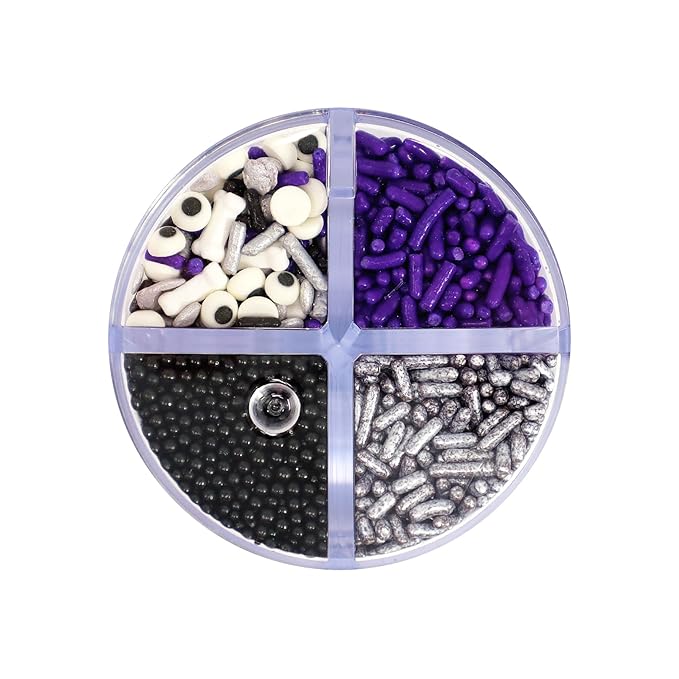 Mystic Sprinkles 4 Cell Sprinkle Assortments (Purple People Eater, Petite)