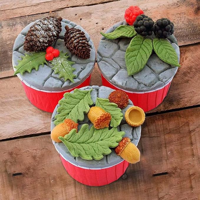 Leaf Silicone Mold Rose Flower Fondant Molds DIY Cake Decorating Tools Sugarcraft Candy Resin Clay Chocolate Gumpaste Moulds (4.2 x 3.28 x 0.24 inches)