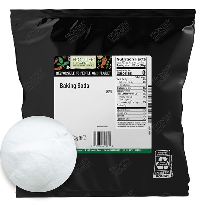 Frontier Co-op Baking Soda Powder, Kosher | 1 lb. Bulk Bag